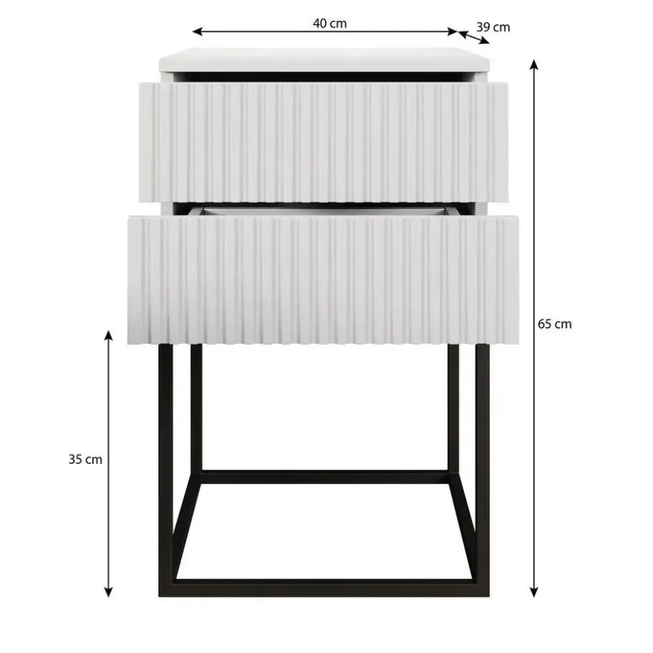 Meubella - Nachtkastje Sylvester 7 - Antraciet - 40 cm