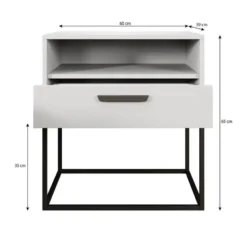 Meubella - Nachtkastje Sylvester 4 - Eiken - 60 cm