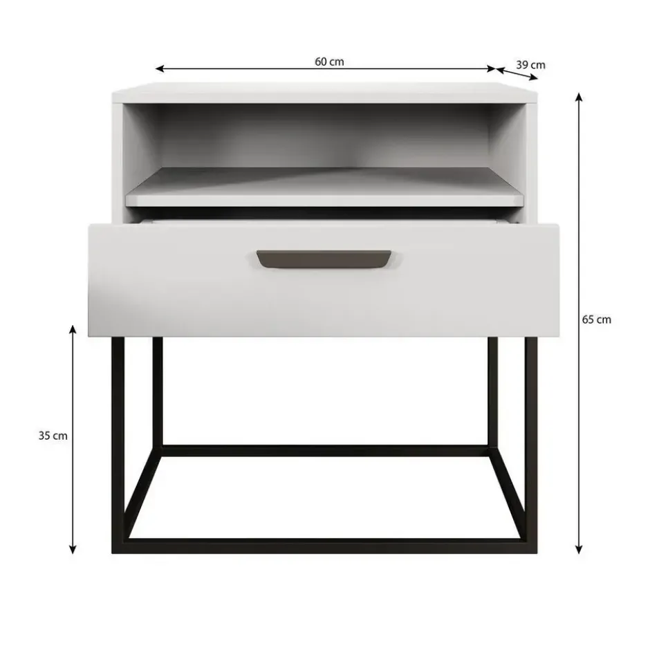 Meubella - Nachtkastje Sylvester 4 - Eiken - 60 cm