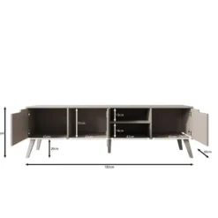 Meubella - Nido - TV-Meubel - Donker eikenpatroon - 180x40x55 cm