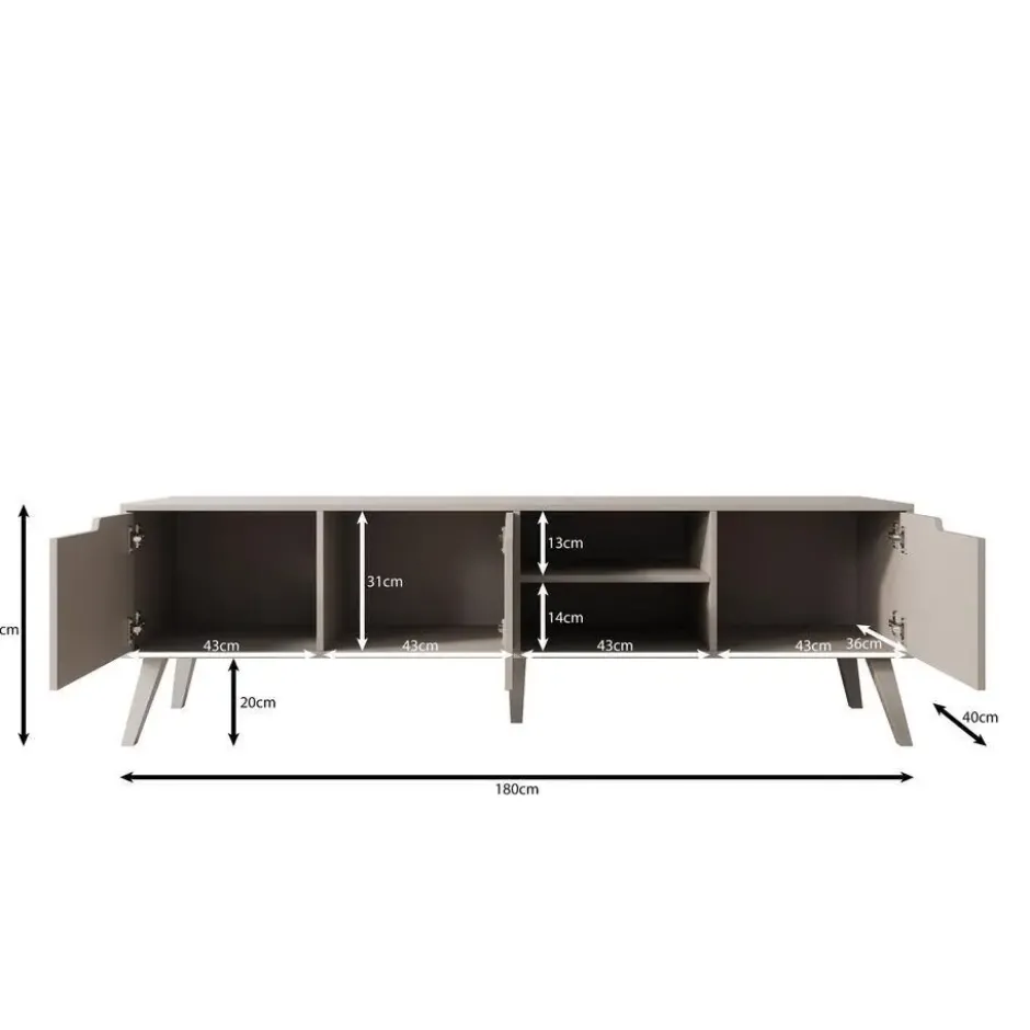 Meubella - Nido - TV-Meubel - Donker eikenpatroon - 180x40x55 cm