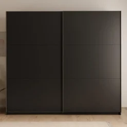 Meubella - Nuvola - Kledingkast schuifdeuren - Antraciet - 228x56x206cm