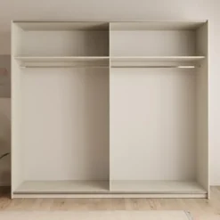 Meubella - Nuvola - Kledingkast met spiegel - Beige - 228x56x206 cm