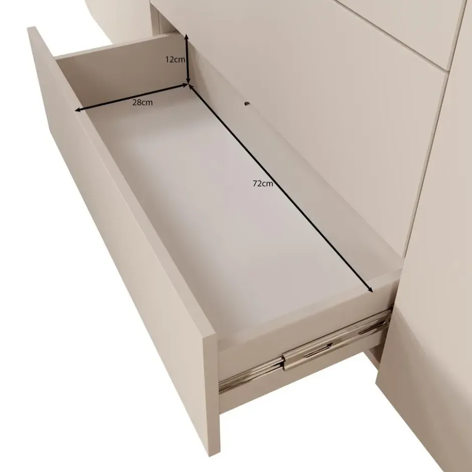 Meubella - Renalto - Dressoir - Beige - 180x36x70 cm
