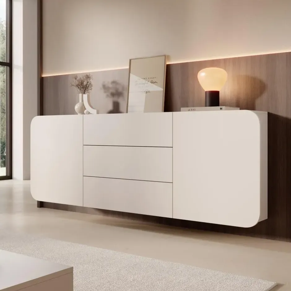 Meubella - Renalto - Dressoir - Beige - 180x36x70 cm