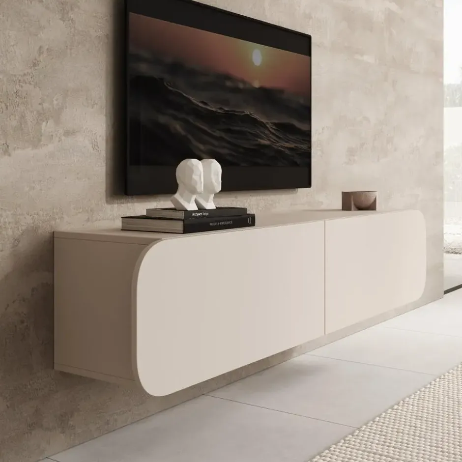Meubella - Renalto - TV-Meubel - Beige - 140x36x34 cm