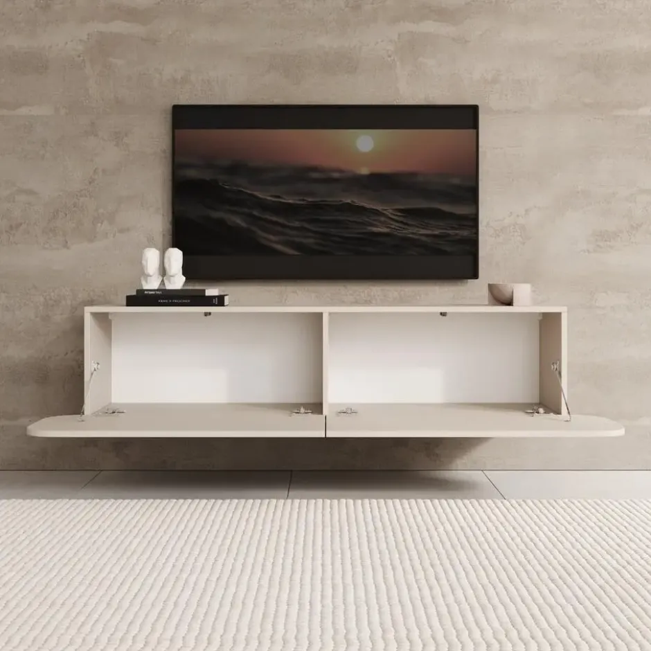 Meubella - Renalto - TV-Meubel - Beige - 140x36x34 cm