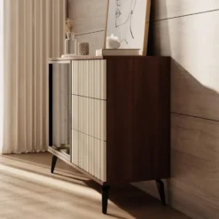 Meubella - Riverhead - Dressoir - Beige/Eiken - 103x39x80 cm