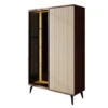 Meubella - Riverhead - Vitrinekast - Beige/Eiken - 103x39x162 cm