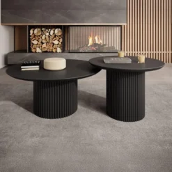 Meubella - Salontafel Mixx - Mat zwart - Set van 2