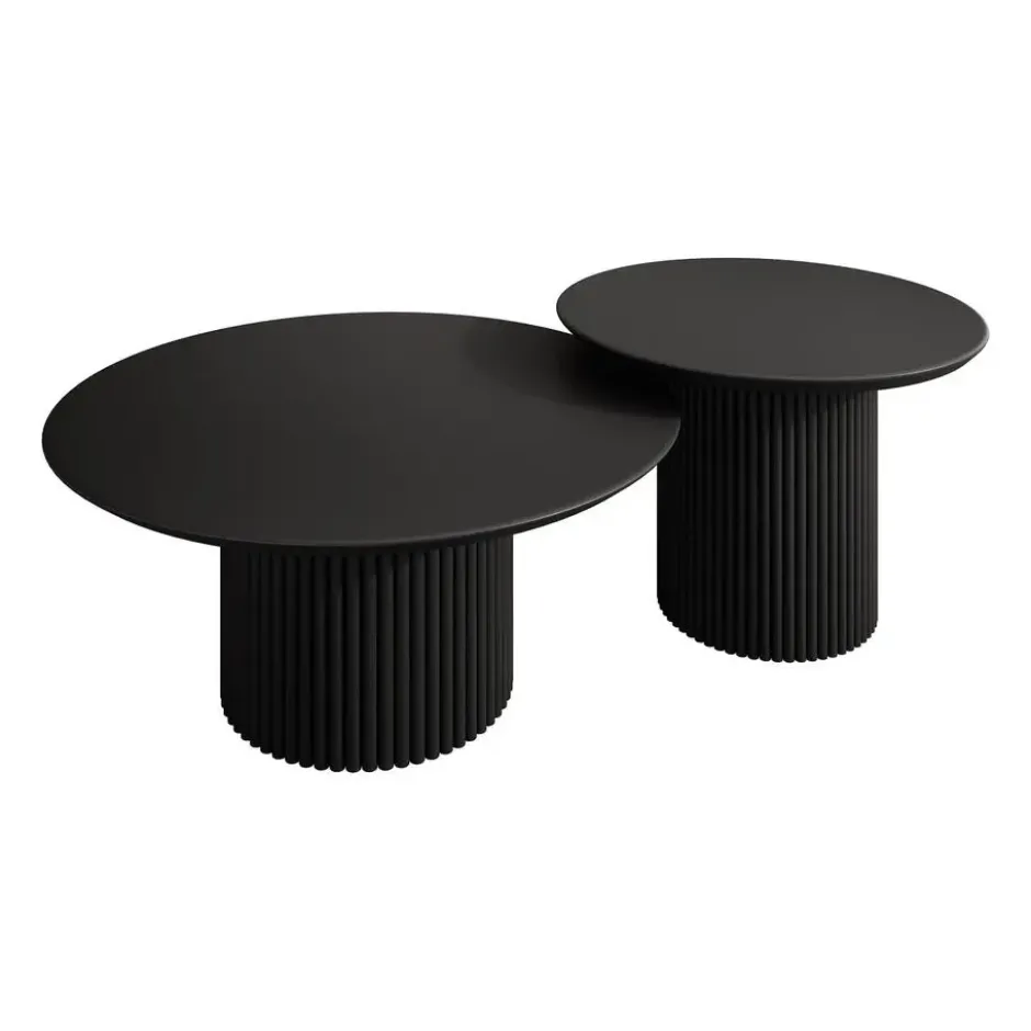 Meubella - Salontafel Mixx - Mat zwart - Set van 2