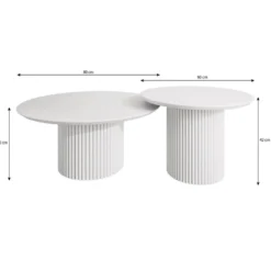 Meubella - Salontafel Mixx - Mat zwart - Set van 2