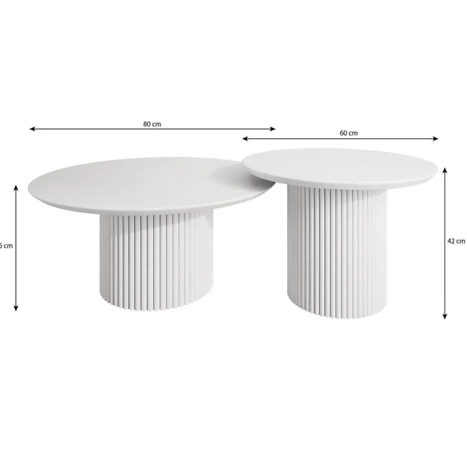 Meubella - Salontafel Mixx - Mat zwart - Set van 2