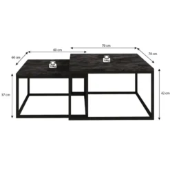 Meubella - Salontafel Styler - Beige - set van 2
