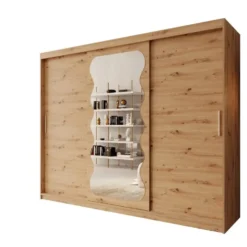 Meubella - Sentoji - Kledingkast - Eikenpatroon - 250x62x200 cm