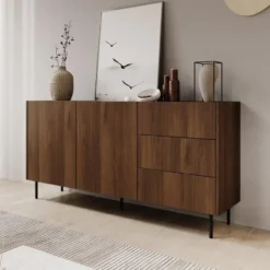 Meubella - Tahiti - Dressoir - Donker eiken - 160 cm