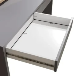 Meubella - Taroa - Bureau - Eikenpatroon/Lichtgrijs - 154x55x119 cm