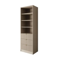 Meubella - Tavares - Boekenkast - Beige - 60x40x180 cm