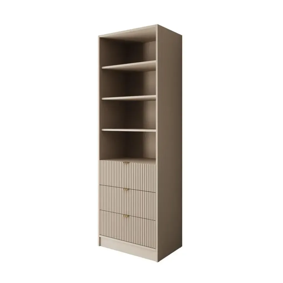 Meubella - Tavares - Boekenkast - Beige - 60x40x180 cm