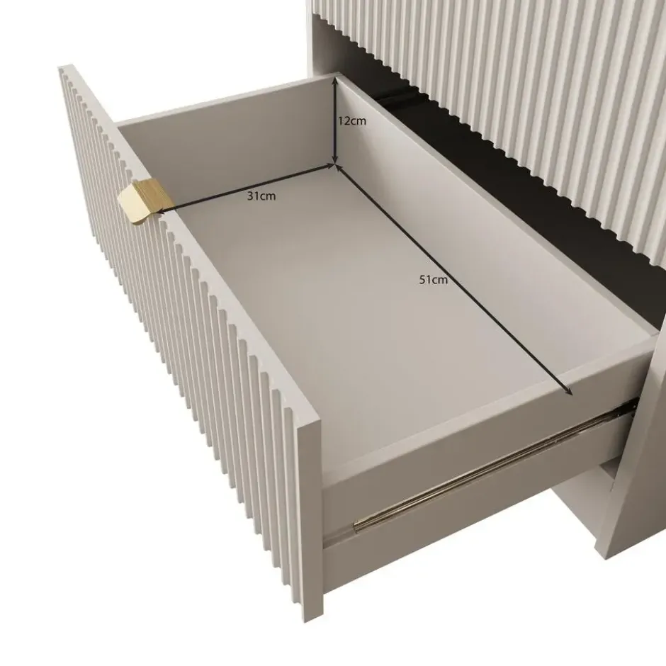 Meubella - Tavares - Boekenkast - Beige - 60x40x180 cm