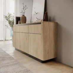 Meubella - Taywan - Dressoir - Eiken - 163x38x83 cm