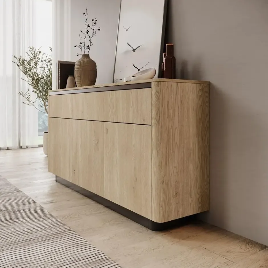 Meubella - Taywan - Dressoir - Eiken - 163x38x83 cm