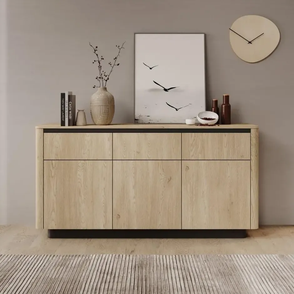 Meubella - Taywan - Dressoir - Eiken - 163x38x83 cm