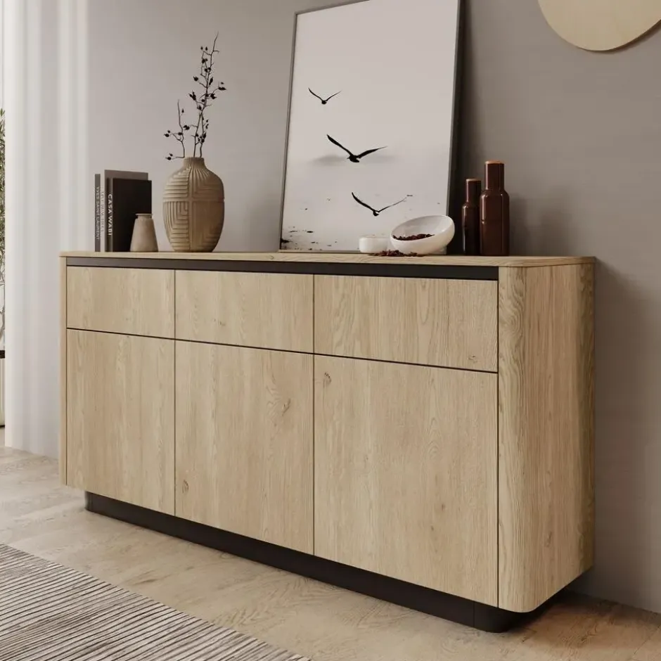 Meubella - Taywan - Dressoir - Eiken - 163x38x83 cm