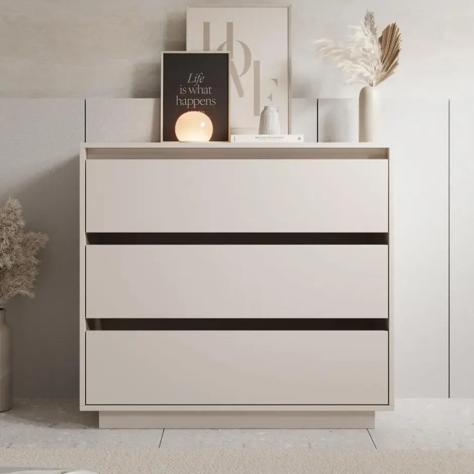 Meubella - Tivaro - Ladekast - Beige - 94x41x87 cm