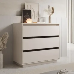 Meubella - Tivaro - Ladekast - Beige - 94x41x87 cm