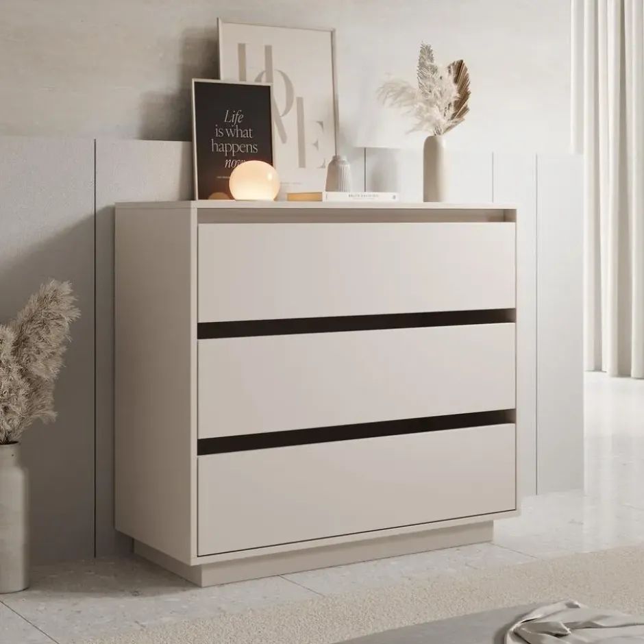 Meubella - Tivaro - Ladekast - Beige - 94x41x87 cm