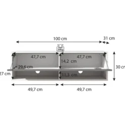 Meubella - TV-Meubel Asino - Eiken - 100 cm