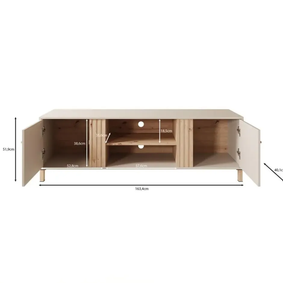 Meubella - TV-Meubel Bahia - Beige - 163 cm