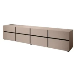 Meubella - TV-Meubel Cainan - Beige - Zwart - 225 cm