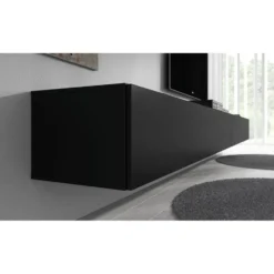Meubella - TV-Meubel Flame - Mat Zwart - 320 cm