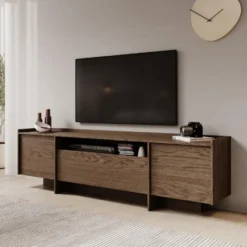 Meubella - TV-Meubel Jaxon - Donker eiken - 197 cm