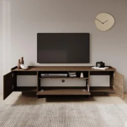 Meubella - TV-Meubel Jaxon - Donker eiken - 197 cm