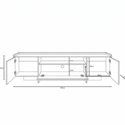 Meubella - TV-Meubel Jaxon - Eiken - 197 cm