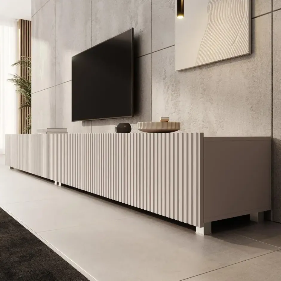 Meubella - TV-Meubel Kenderes - Beige - 300 cm