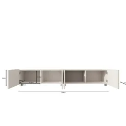 Meubella - TV-Meubel Kenderes - Zwart - 200 cm