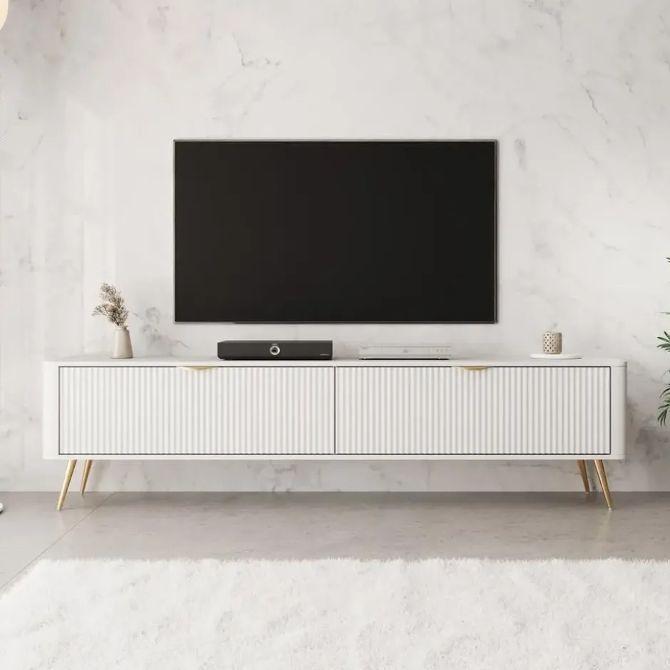Meubella - TV-Meubel Lima - Wit - 200 cm