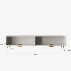 Meubella - TV-Meubel Lima - Wit - 200 cm