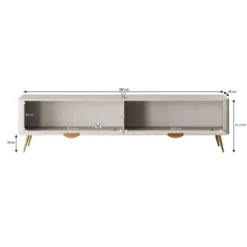 Meubella - TV-Meubel Lima - Zwart - 200 cm