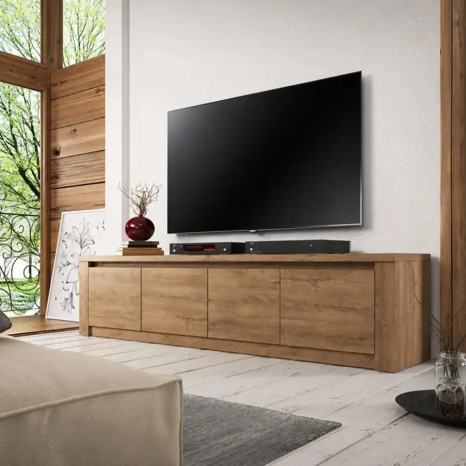 Meubella - TV-Meubel Monaco - Eiken - 4 deuren - 170 cm
