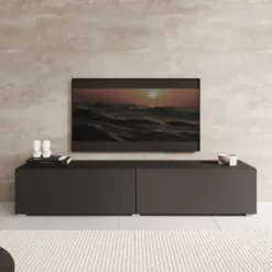 Meubella - TV-Meubel Palm - Mat zwart - 160 cm