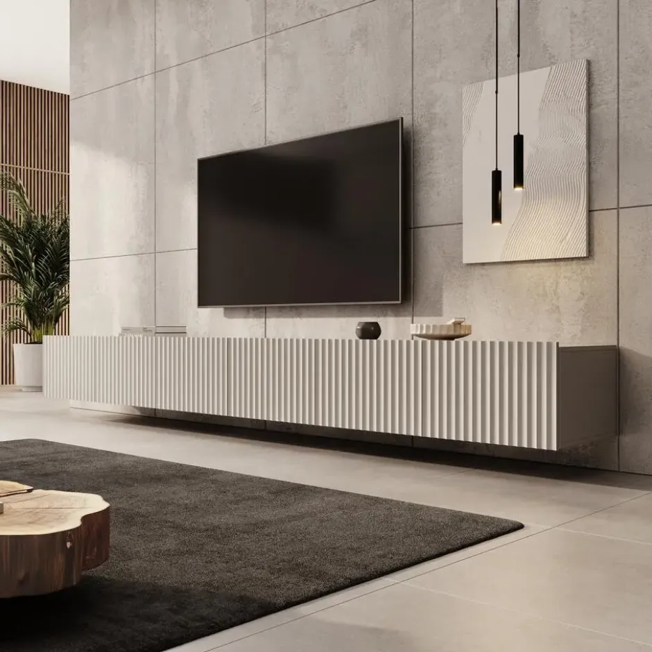 Meubella - TV-Meubel Pepinos - Beige - 300 cm