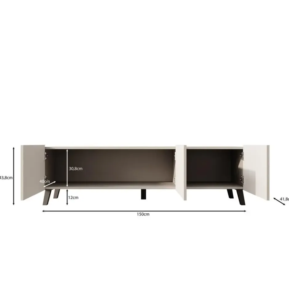 Meubella - TV-Meubel Pepinos 2 - Beige - 150 cm