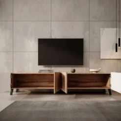 Meubella - TV-Meubel Pepinos 2 - Eiken - 200 cm
