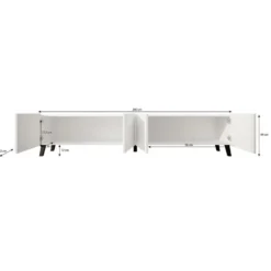 Meubella - TV-Meubel Pepinos 2 - Mat zwart - 200 cm