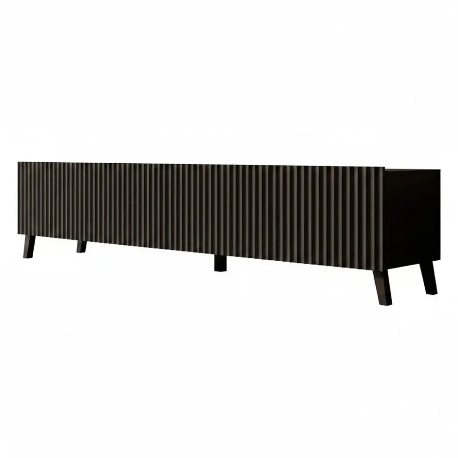Meubella - TV-Meubel Pepinos 2 - Mat zwart - 200 cm